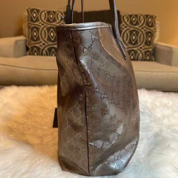 Authentic Gucci Imprime GG Monogram Large Zippered Shopping Tote Bag - Picture 5 of 14